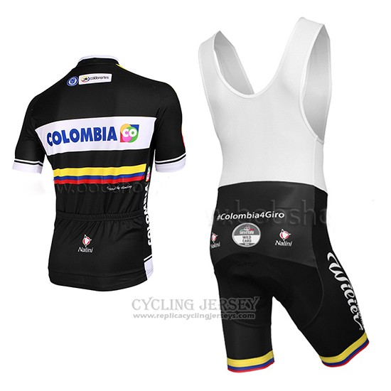 2014 Cycling Jersey Colombia Black Short Sleeve and Bib Short